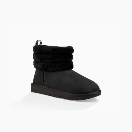 UGG Classic Mini Fluff Quilted - Boots Dame - Svart (NO-Z703)